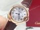 2017 Clone Cartier Ballon Bleu De Cartier Gold Silver Dial Brown Leather Band 28mm Watch (5)_th.jpg